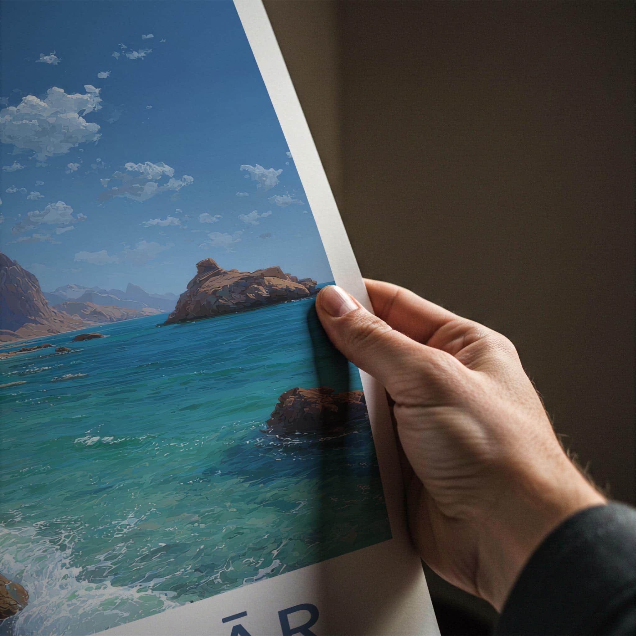 Chabahar Poster - Iran Scenic Art - Rocky Coastal Landscape Wall Decor