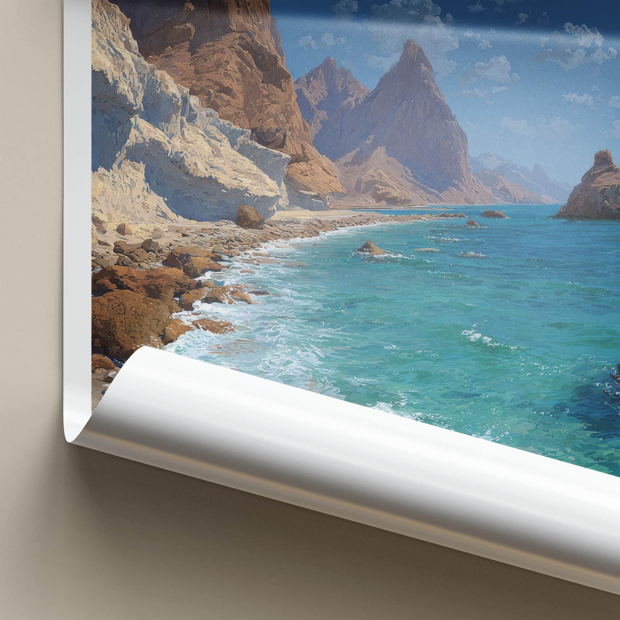 Chabahar Poster - Iran Scenic Art - Rocky Coastal Landscape Wall Decor
