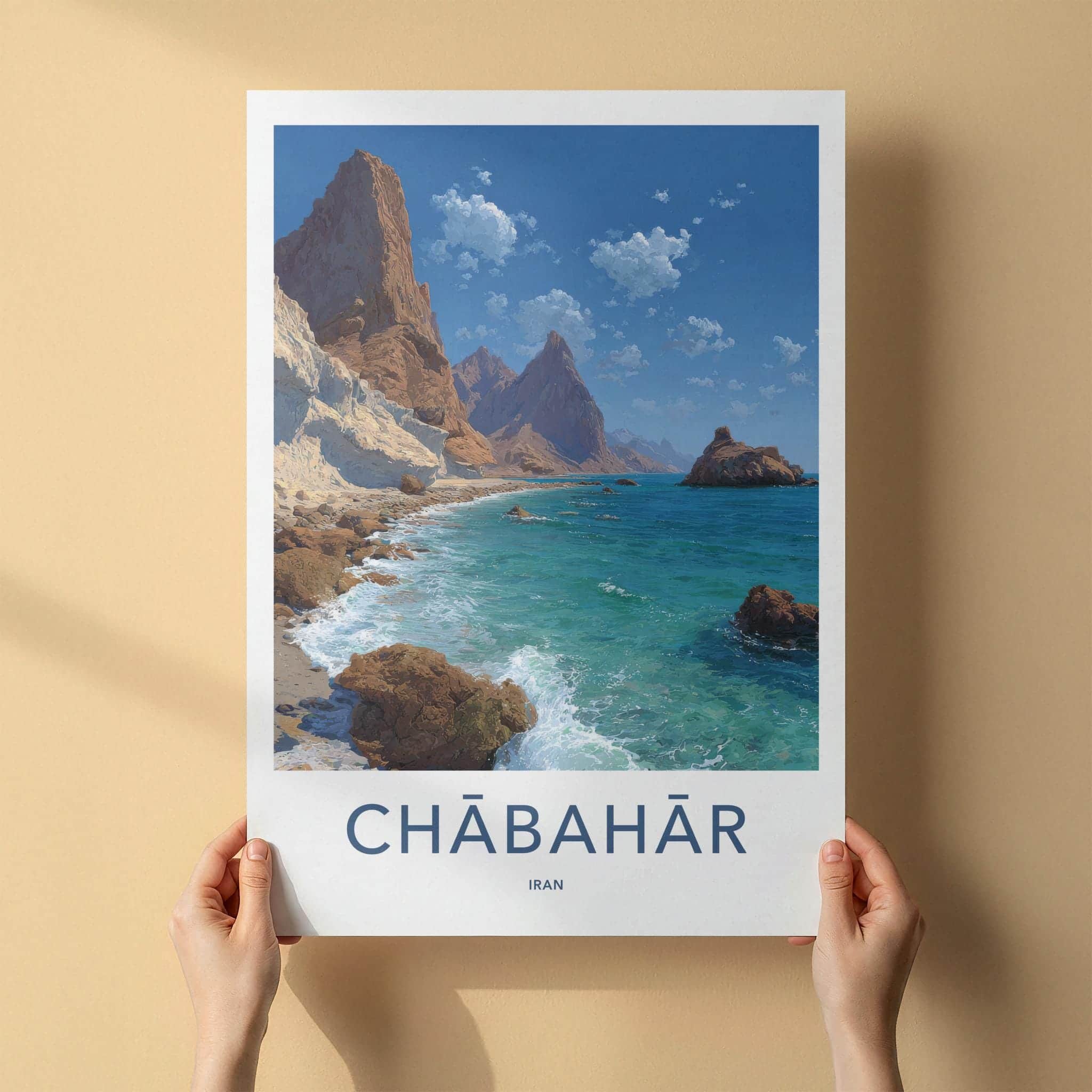 Chabahar Poster - Iran Scenic Art - Rocky Coastal Landscape Wall Decor