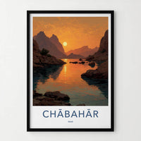 Chabahar Poster - Iran Travel Art - Dramatic mountain sunset Wall Decor