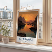 Chabahar Poster - Iran Travel Art - Dramatic mountain sunset Wall Decor