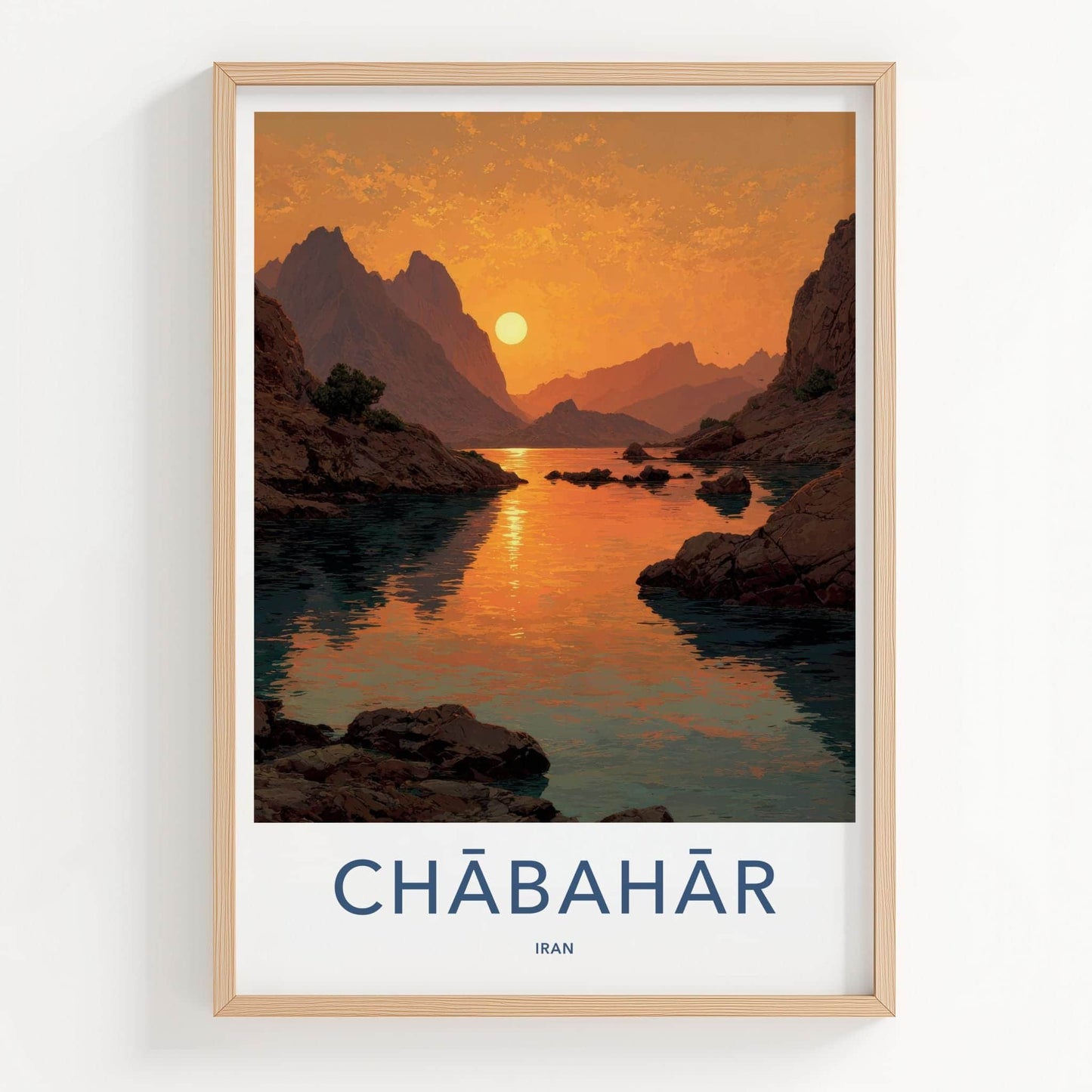 Chabahar Poster - Iran Travel Art - Dramatic mountain sunset Wall Decor