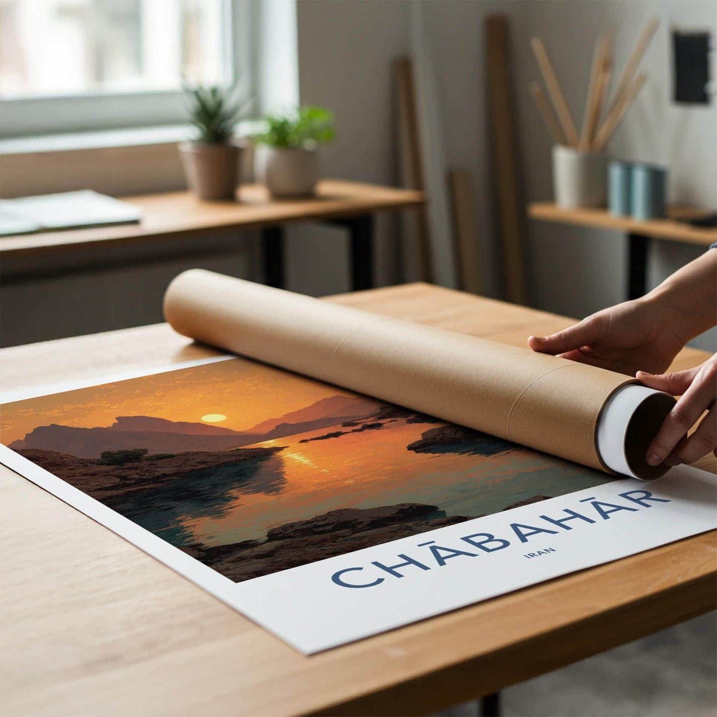 Chabahar Poster - Iran Travel Art - Dramatic mountain sunset Wall Decor
