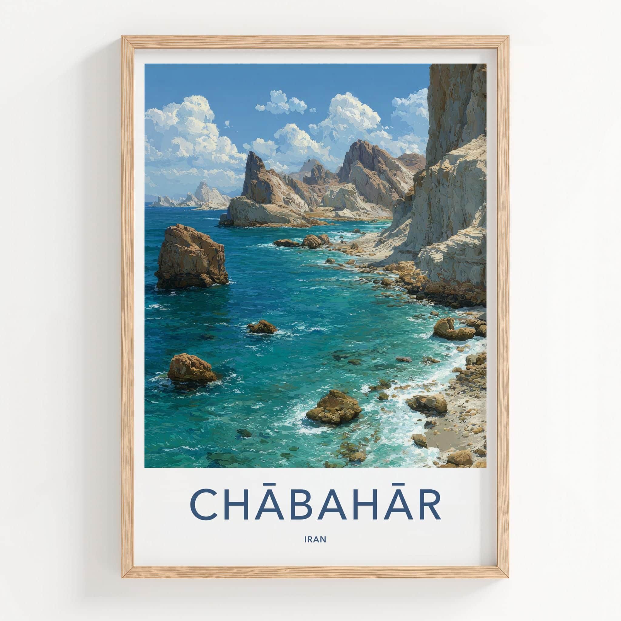 Chabahar Poster - Iran Travel Art - Rugged Coastal View Home Decor