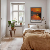 Chabahar Poster - Iran Travel Art - Sunset Shoreline Figures Home Decor