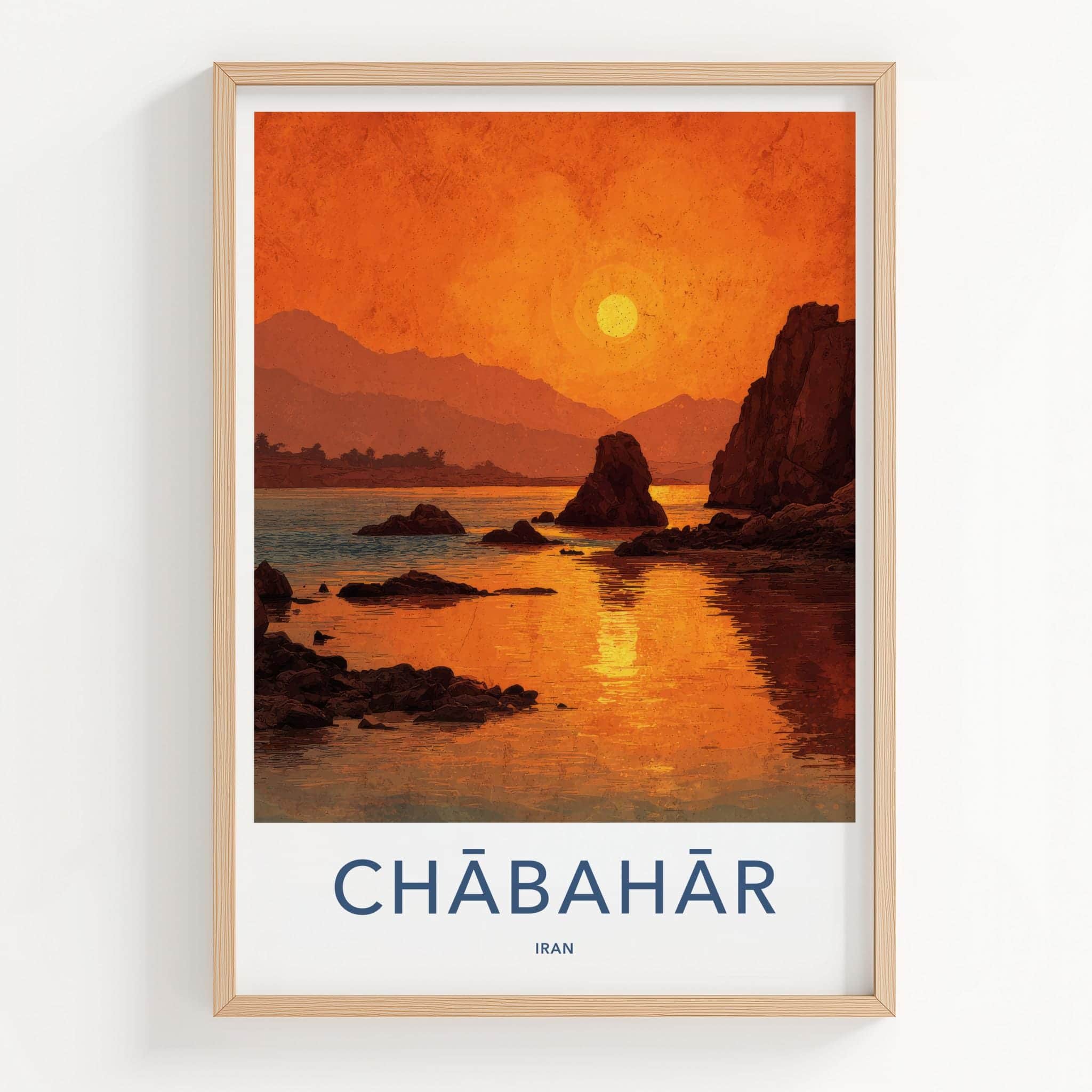 Chahabar Poster - Iran Travel Art - Vibrant Coastal Glow Home Decor