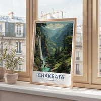 Chakrata Poster - India Fine Art - Uttarakhand lush mountain waterfall Gift