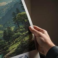 Chakrata Poster - India Fine Art - Uttarakhand lush mountain waterfall Gift