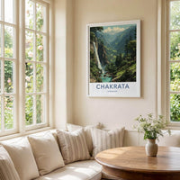 Chakrata Poster - India Fine Art - Uttarakhand lush mountain waterfall Gift