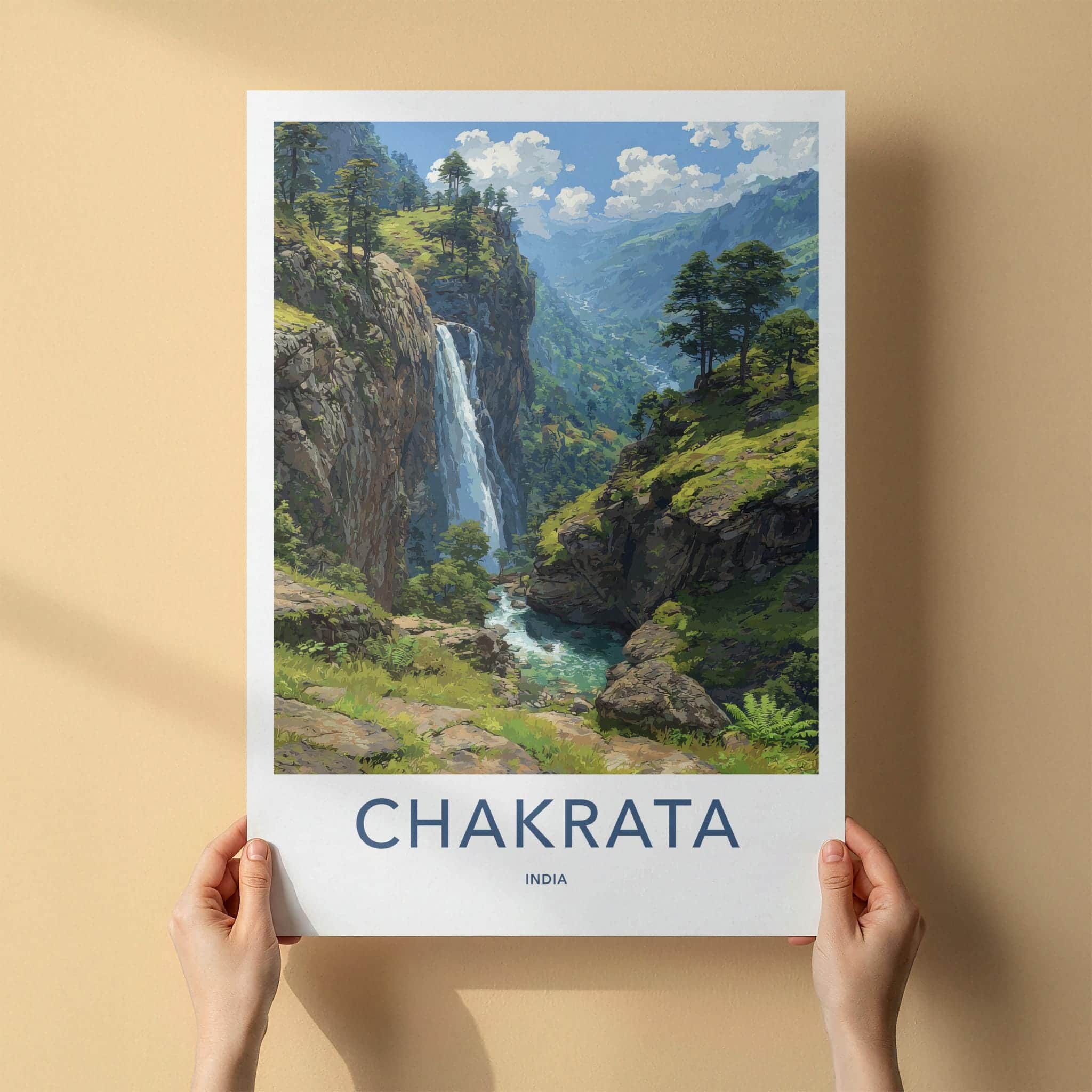 Chakrata Poster - India Wall Art - Uttarakhand Lush Green Falls Home Art