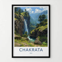 Chakrata Poster - India Wall Art - Uttarakhand Lush Green Falls Home Art