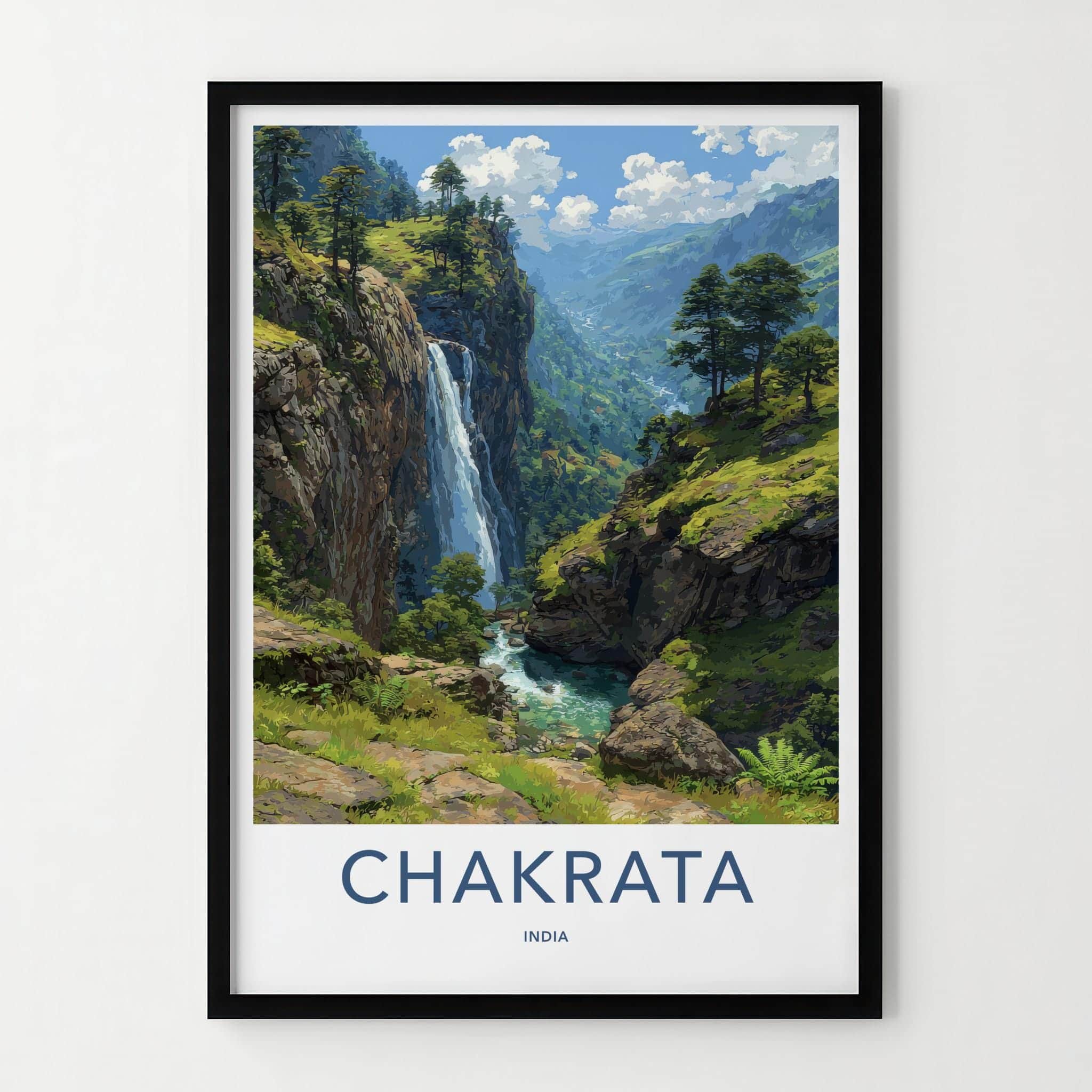 Chakrata Poster - India Wall Art - Uttarakhand Lush Green Falls Home Art