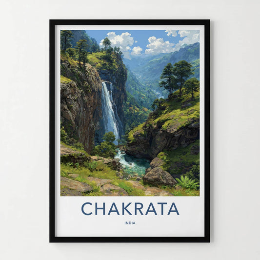 Chakrata Poster - India Wall Art - Uttarakhand Lush Green Falls Home Art