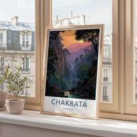 Chakrata Poster - India Wall Art - Uttarakhand Mountain Waterfall Sunset Home Art