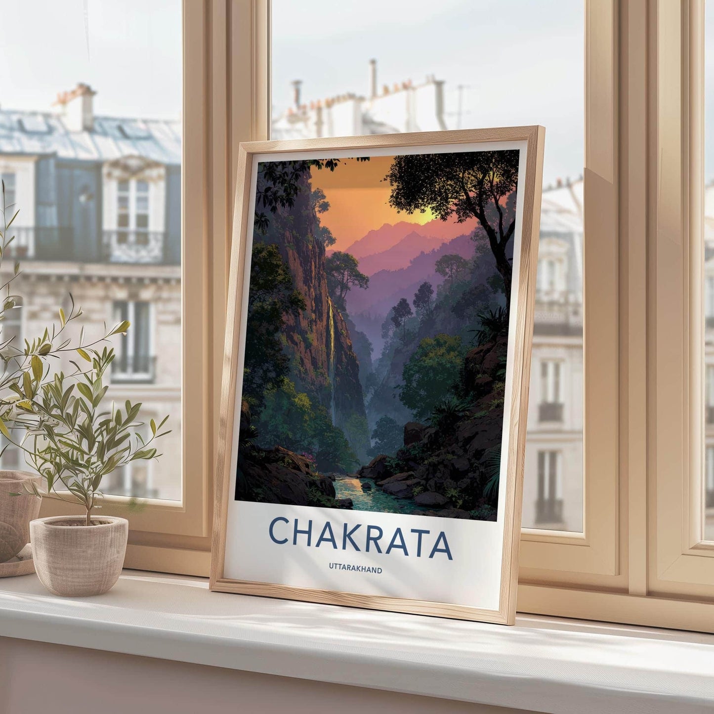 Chakrata Poster - India Wall Art - Uttarakhand Mountain Waterfall Sunset Home Art