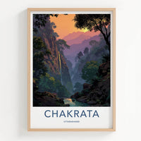 Chakrata Poster - India Wall Art - Uttarakhand Mountain Waterfall Sunset Home Art