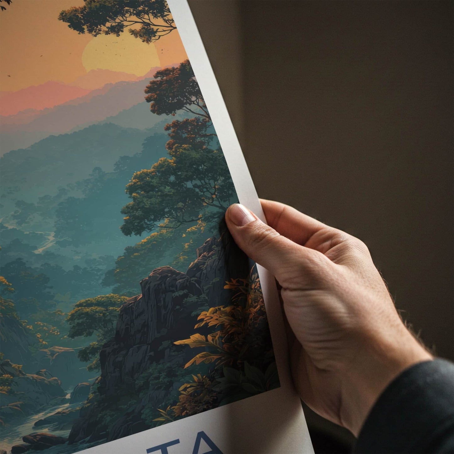 Chakrata Poster - India Waterfall Sunset Hills Home Decor