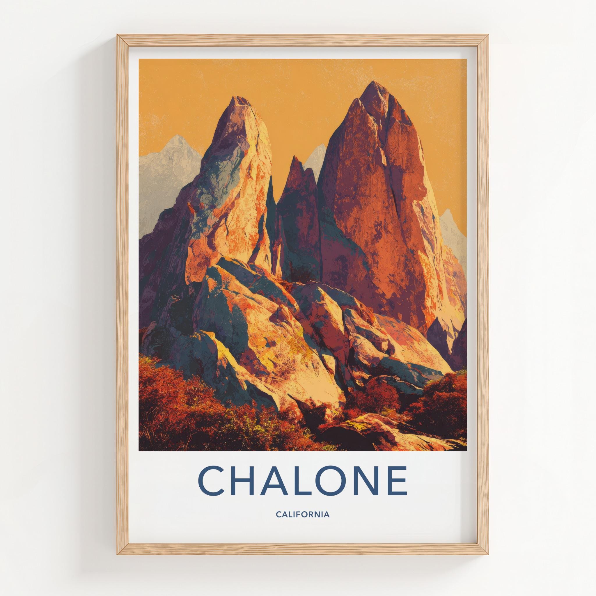 Chalone Poster - California Scenic Art - Rugged Desert Peaks Wall Decor
