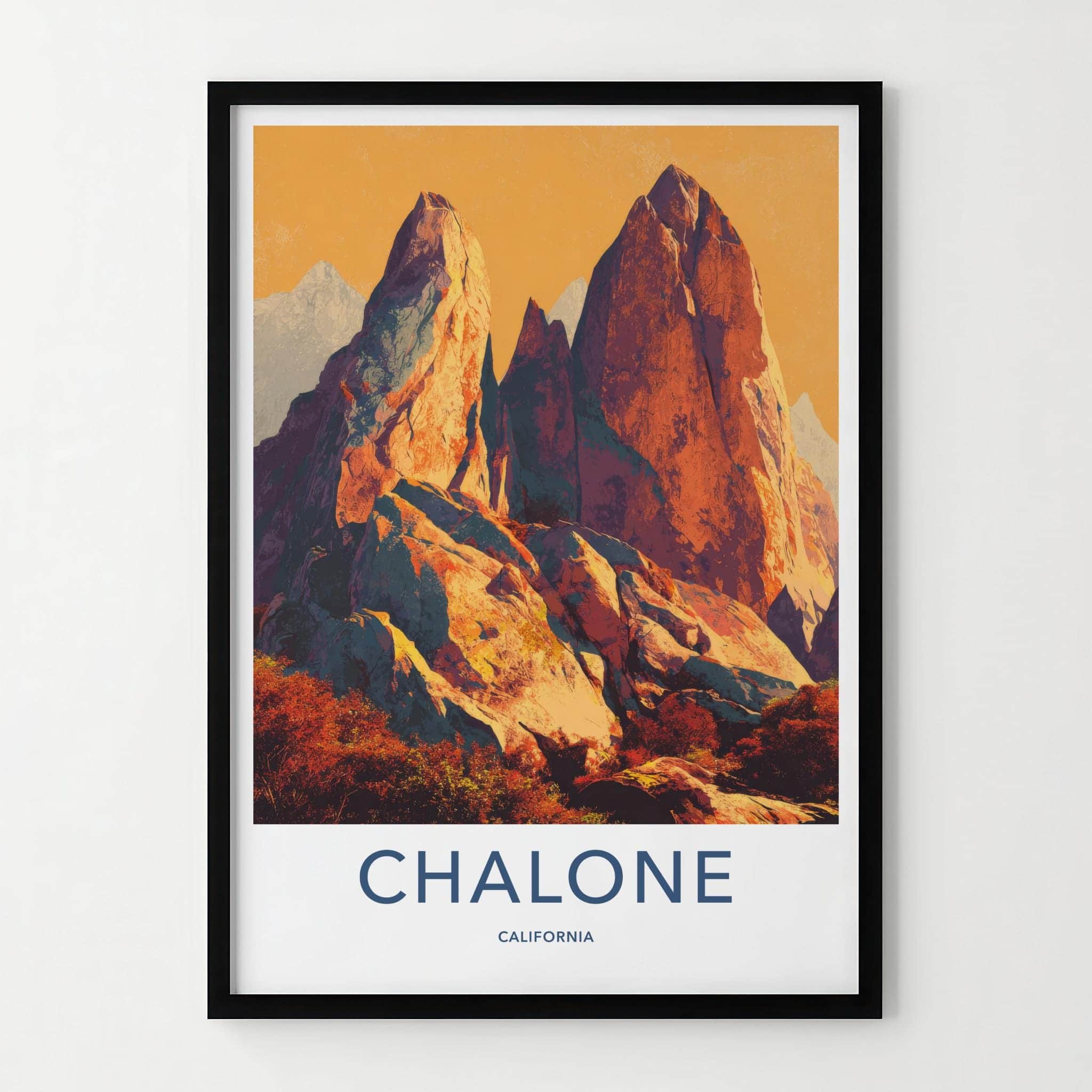 Chalone Poster - California Scenic Art - Rugged Desert Peaks Wall Decor