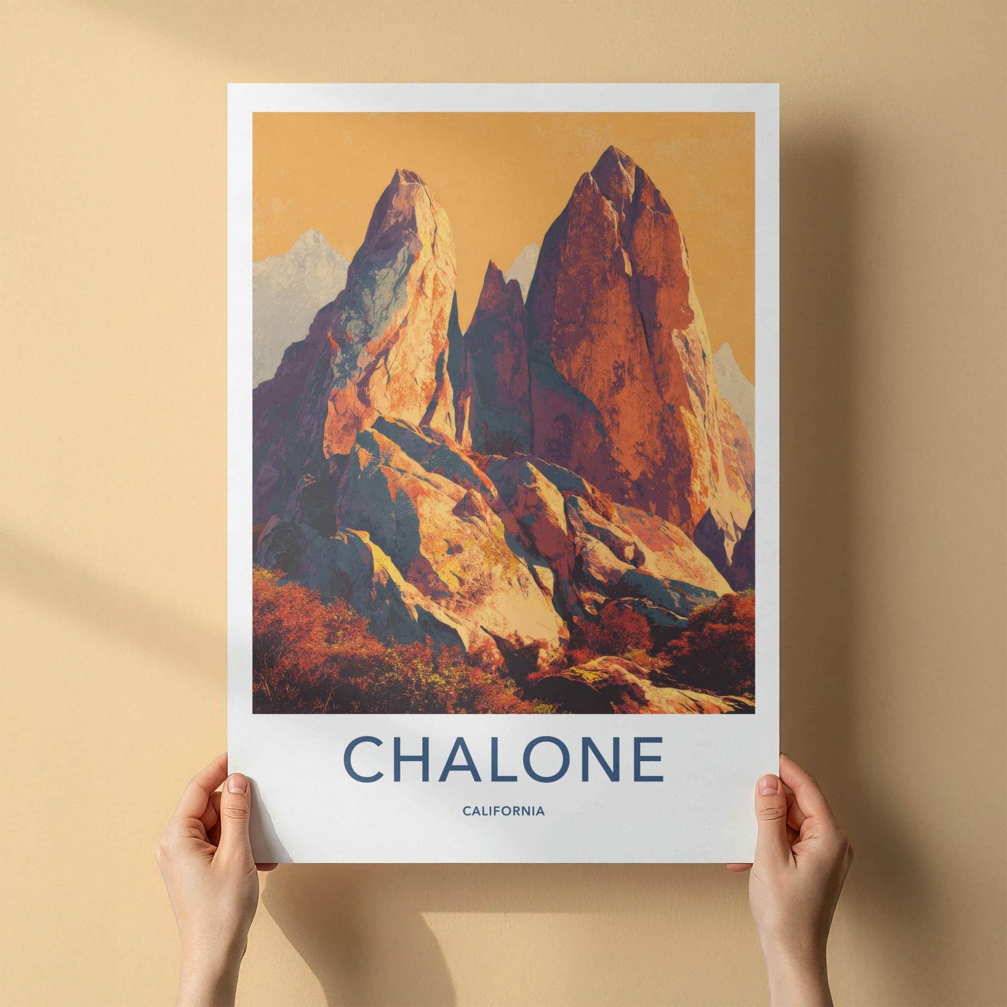 Chalone Poster - California Scenic Art - Rugged Desert Peaks Wall Decor