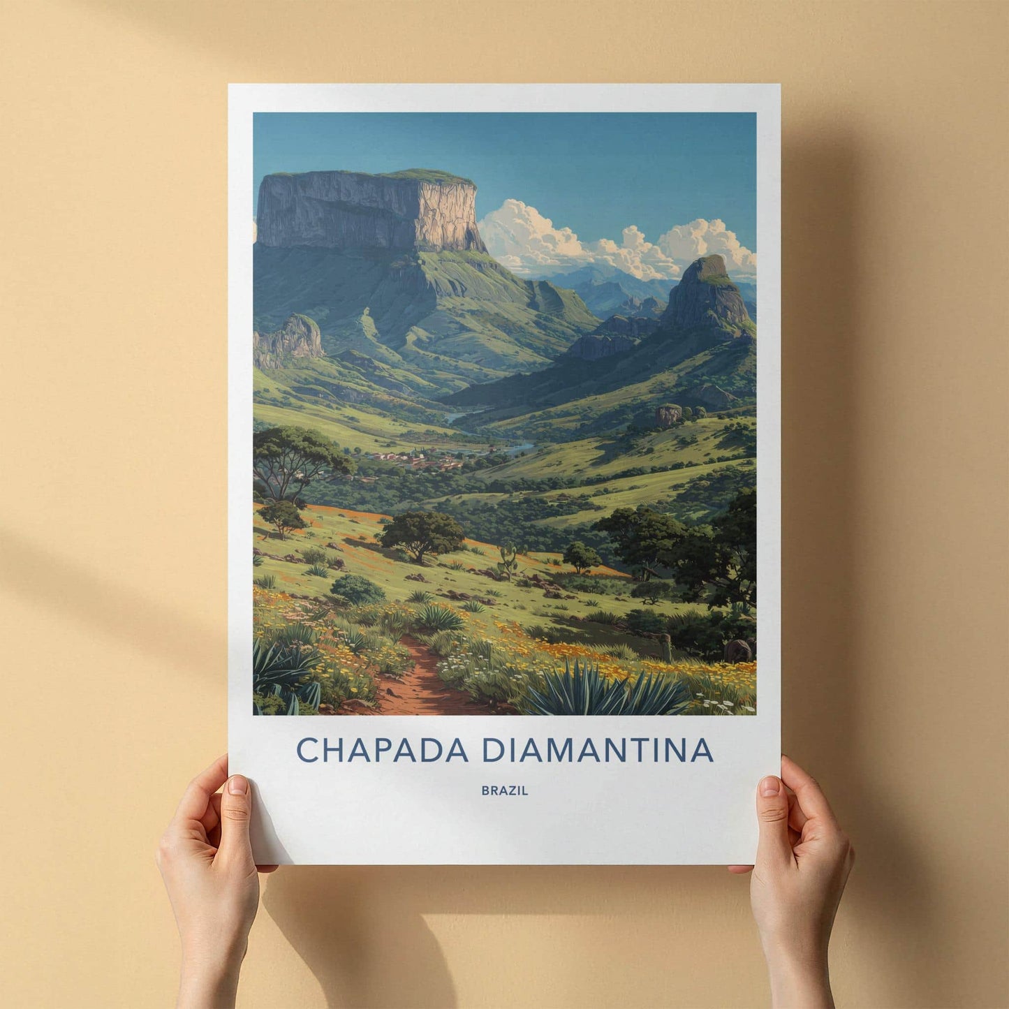 Chapada Diamantina Poster - Brazil Travel Art - Lush Mountain Plateau Home Decor