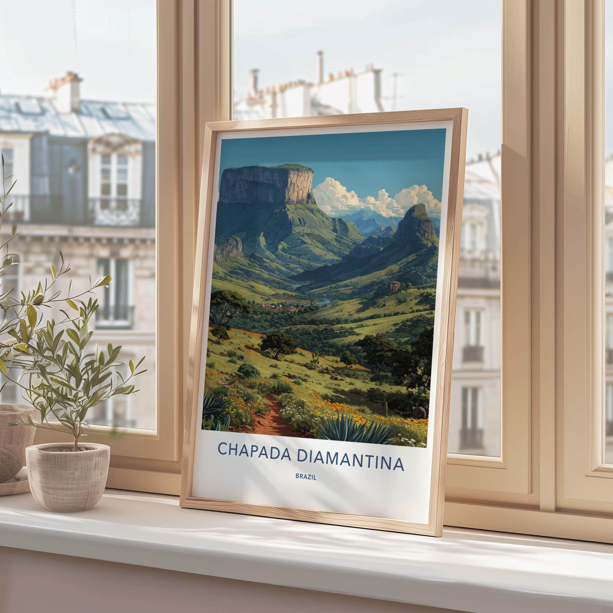 Chapada Diamantina Poster - Brazil Travel Art - Lush Mountain Plateau Home Decor