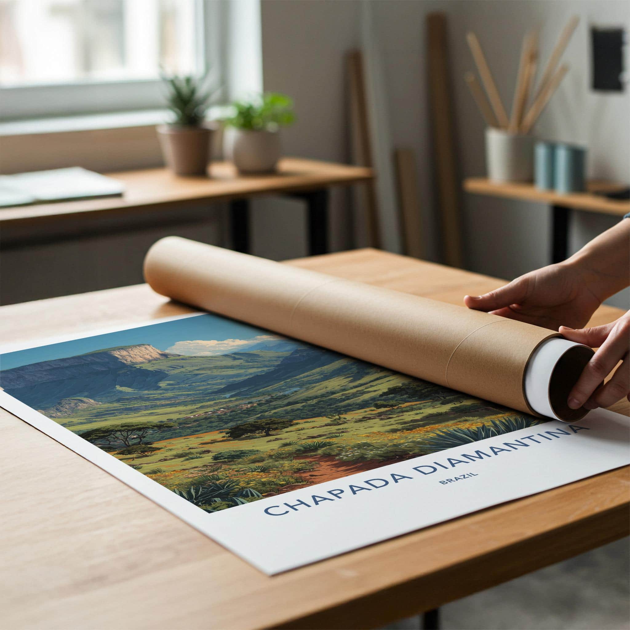 Chapada Diamantina Poster - Brazil Travel Art - Lush Mountain Plateau Home Decor