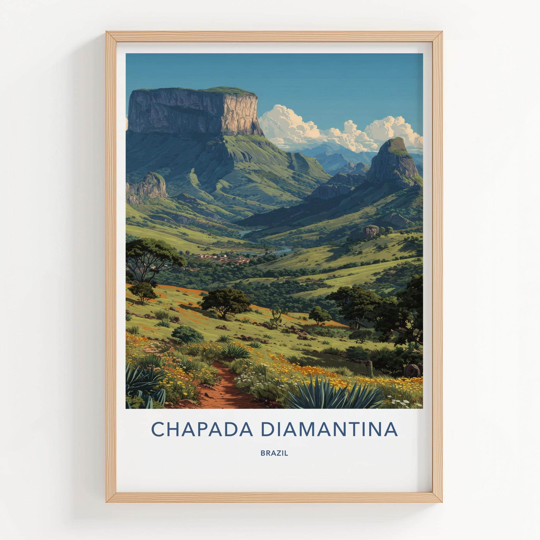 Chapada Diamantina Poster - Brazil Travel Art - Lush Mountain Plateau Home Decor
