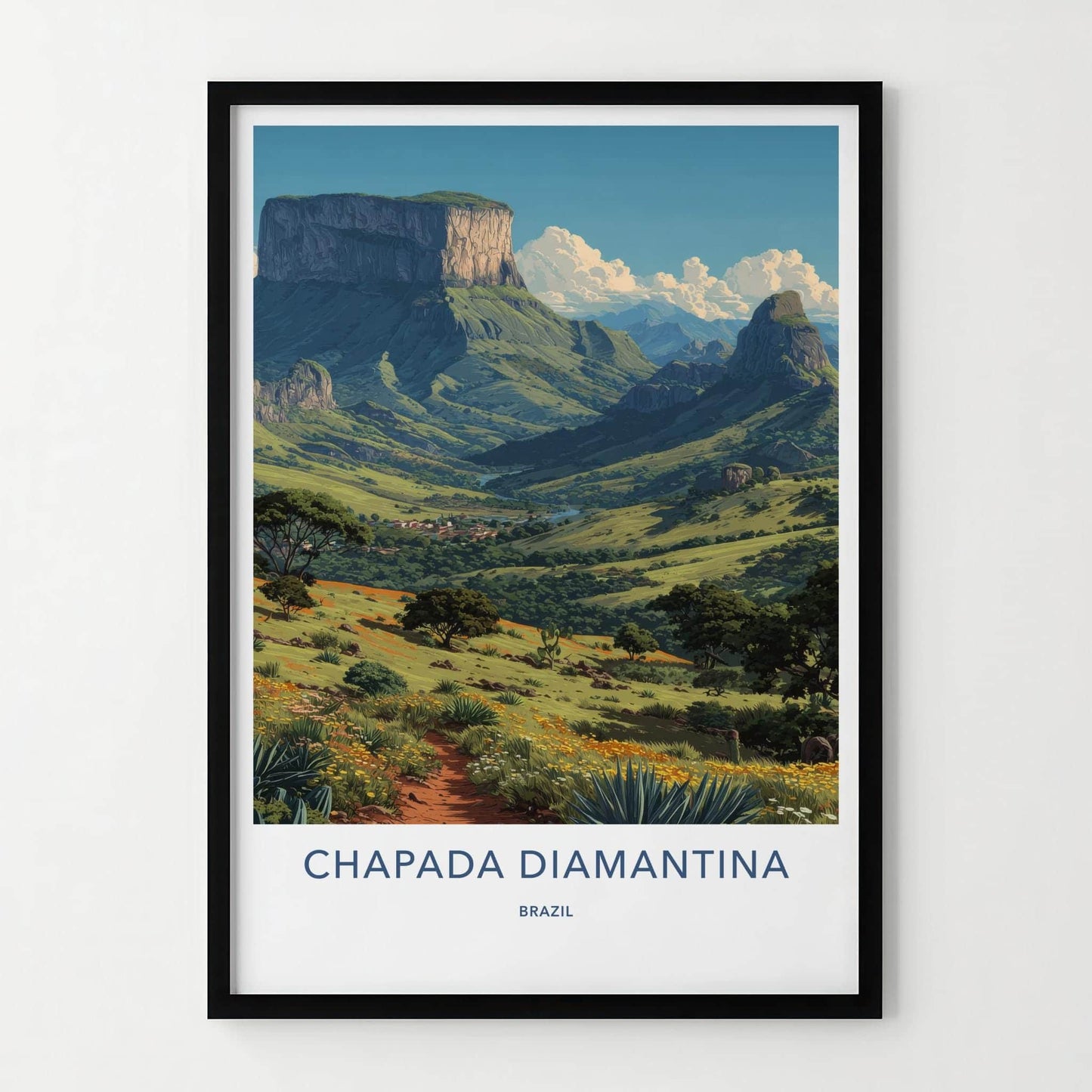Chapada Diamantina Poster - Brazil Travel Art - Lush Mountain Plateau Home Decor