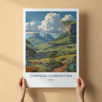 Chapada Diamantina Poster - Brazil Travel Art - Rugged Cliffs Valley Home Decor