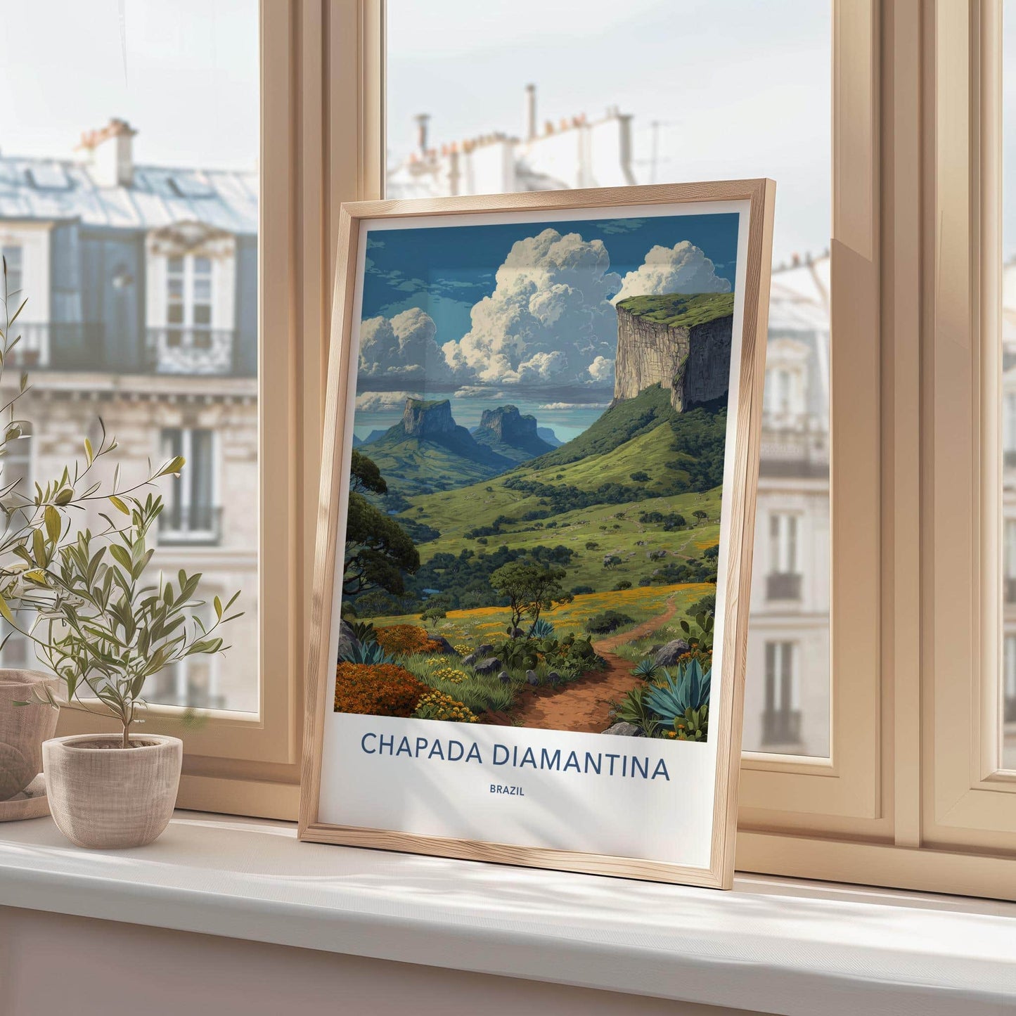 Chapada Diamantina Poster - Brazil Travel Art - Rugged Cliffs Valley Home Decor
