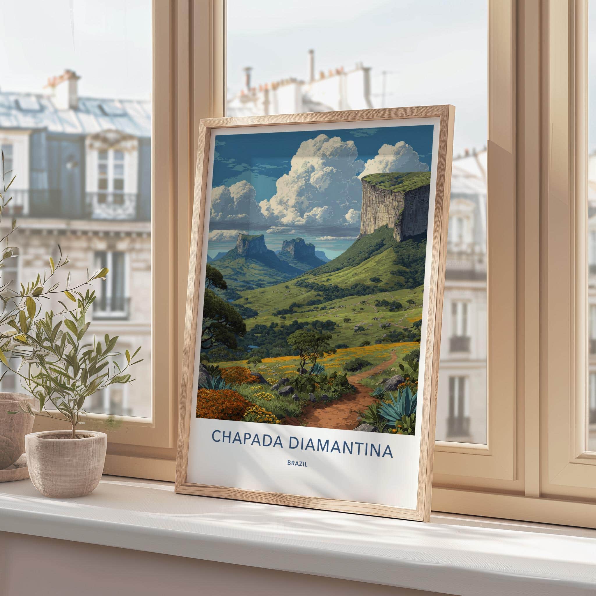 Chapada Diamantina Poster - Brazil Travel Art - Rugged Cliffs Valley Home Decor