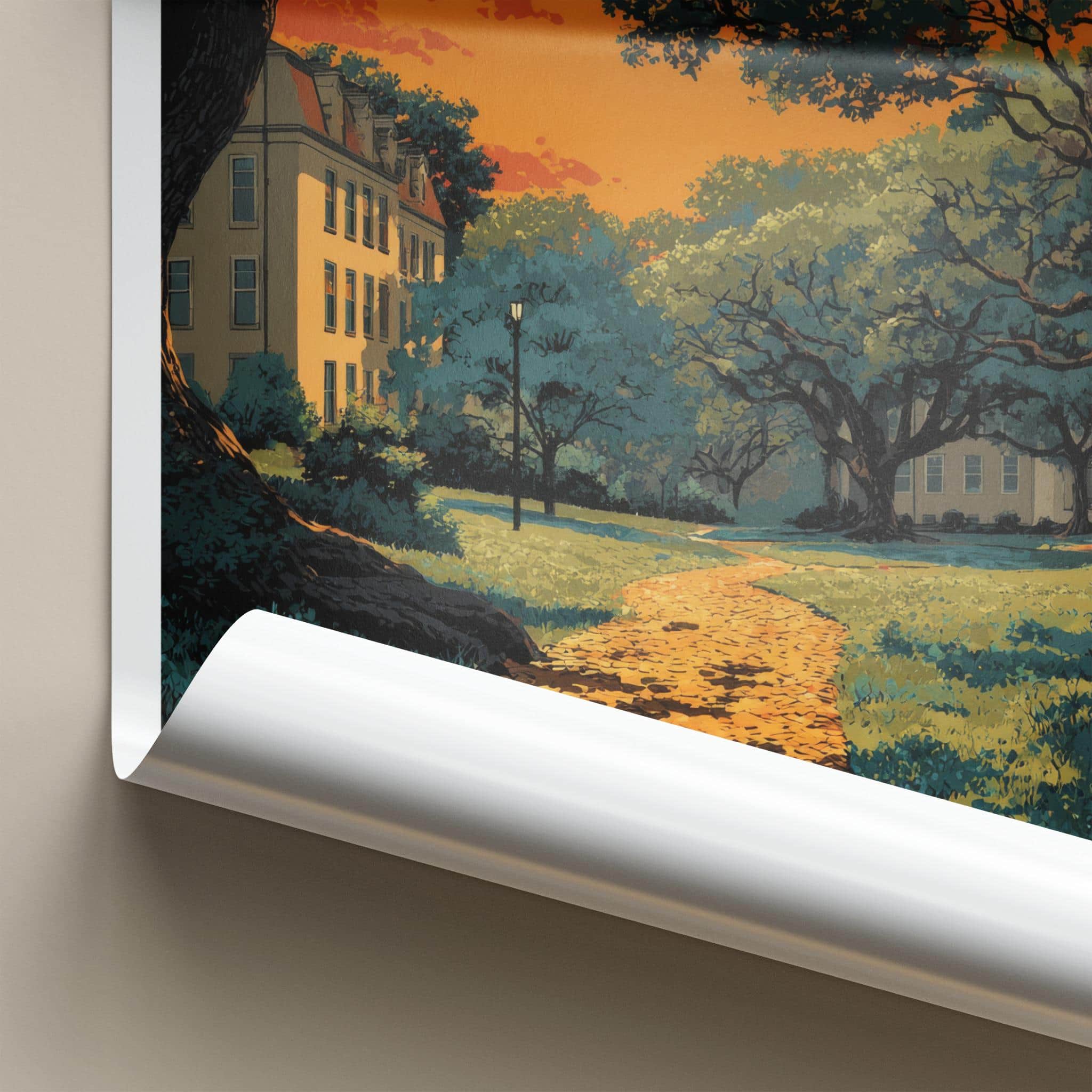 Chapel Hill Poster - North Carolina Art Print - Vibrant Campus Path Wall Decor