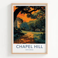 Chapel Hill Poster - North Carolina Art Print - Vibrant Campus Path Wall Decor