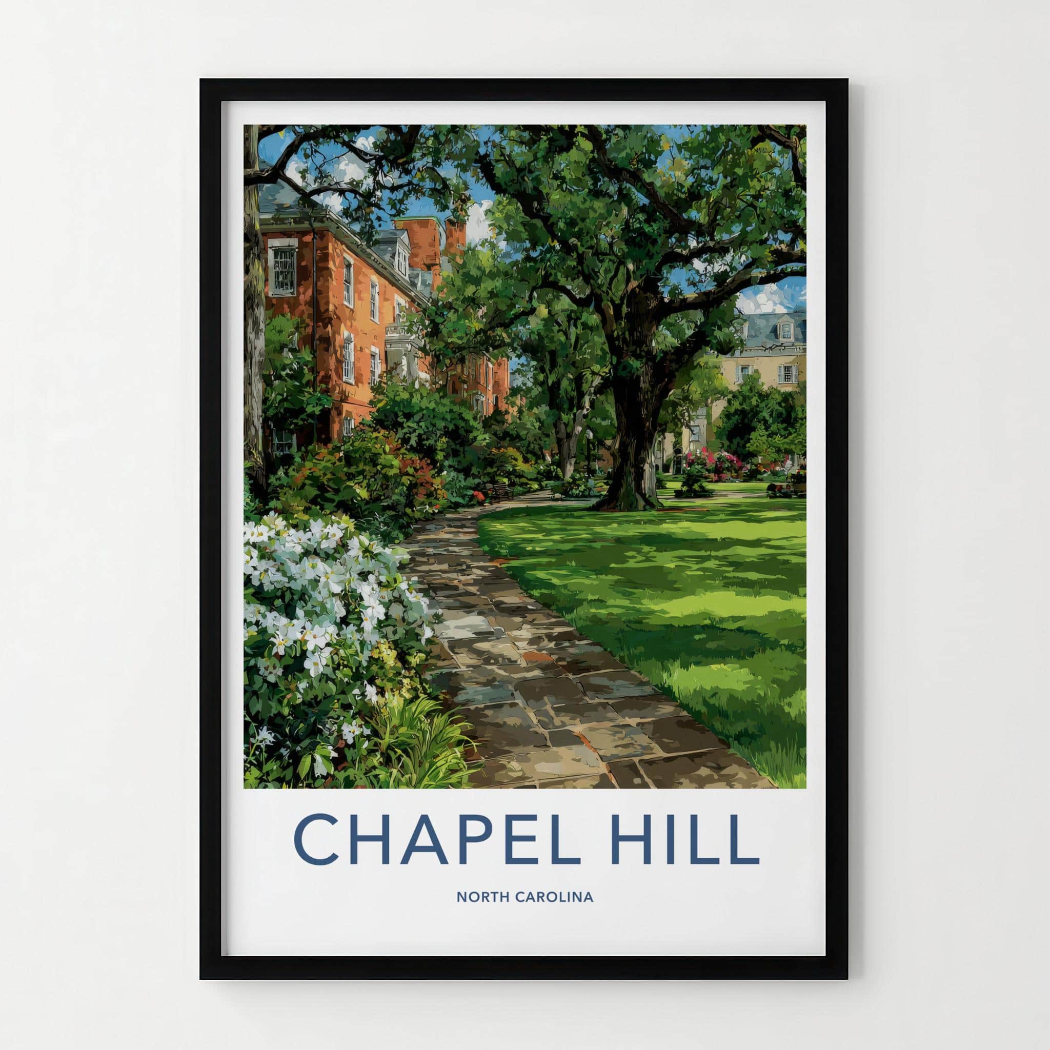 Chapel Hill Poster - North Carolina Scenic Art - Historic Campus Path Gallery Art