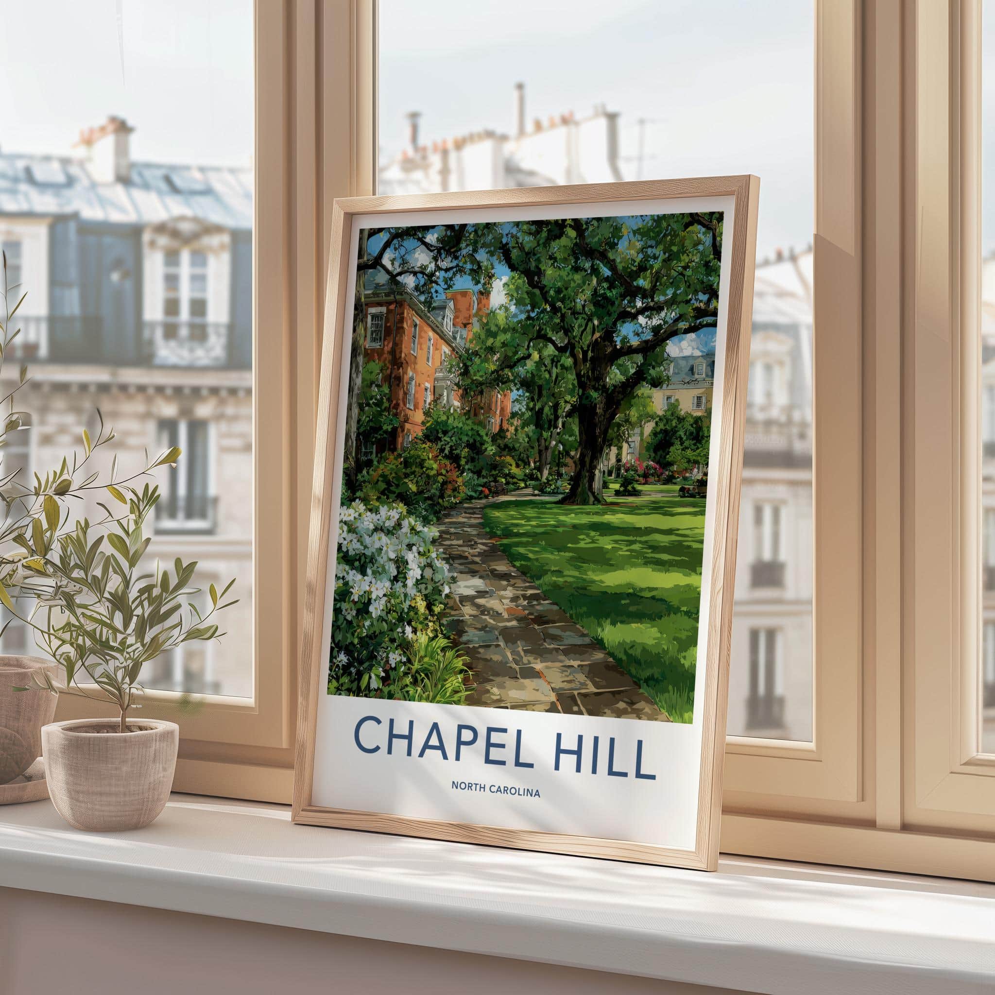 Chapel Hill Poster - North Carolina Scenic Art - Historic Campus Path Gallery Art