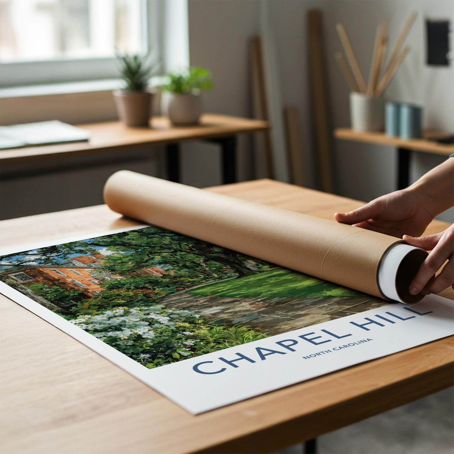 Chapel Hill Poster - North Carolina Scenic Art - Historic Campus Path Gallery Art