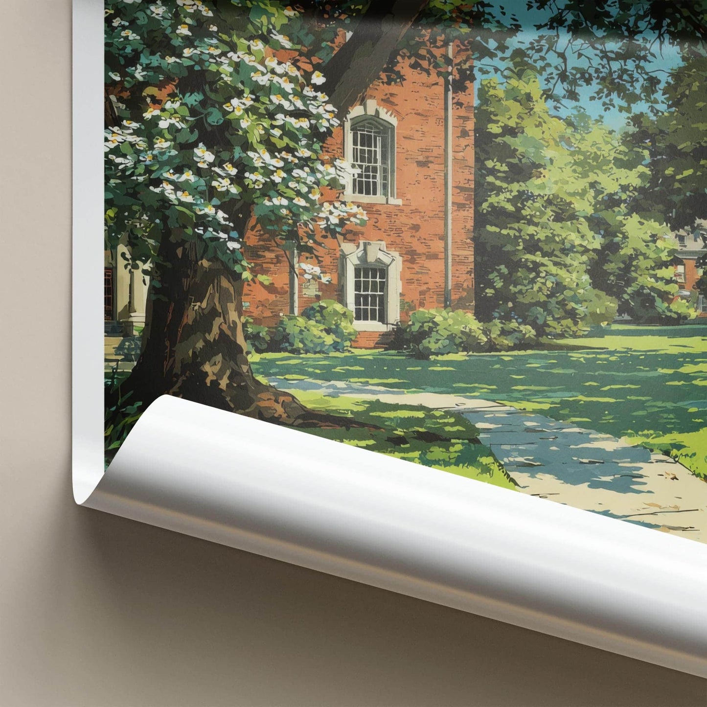 Chapel Hill Poster - North Carolina Travel Art - Blooming Campus View Lounge Decor