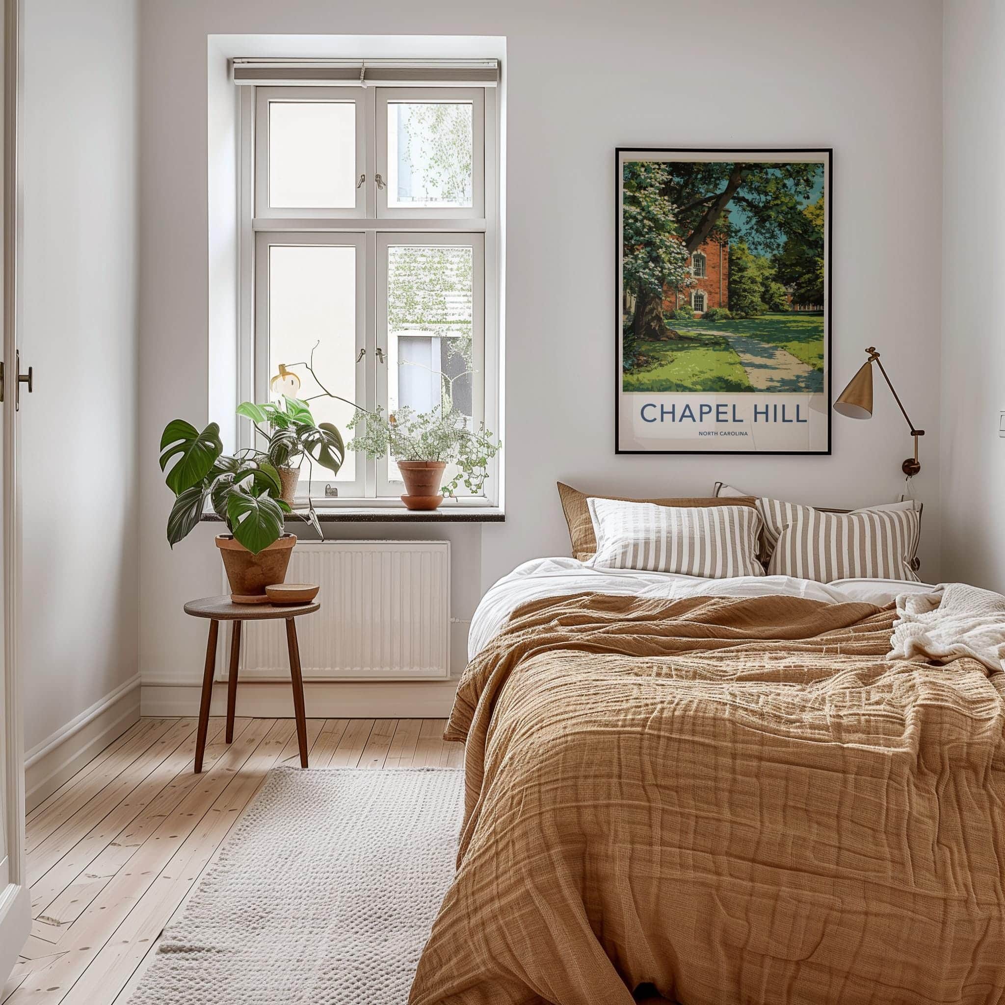 Chapel Hill Poster - North Carolina Travel Art - Blooming Campus View Lounge Decor