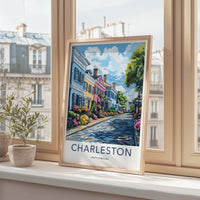 Charleston Poster - South Carolina Art Print - Historic Lane Flowers Home Decor