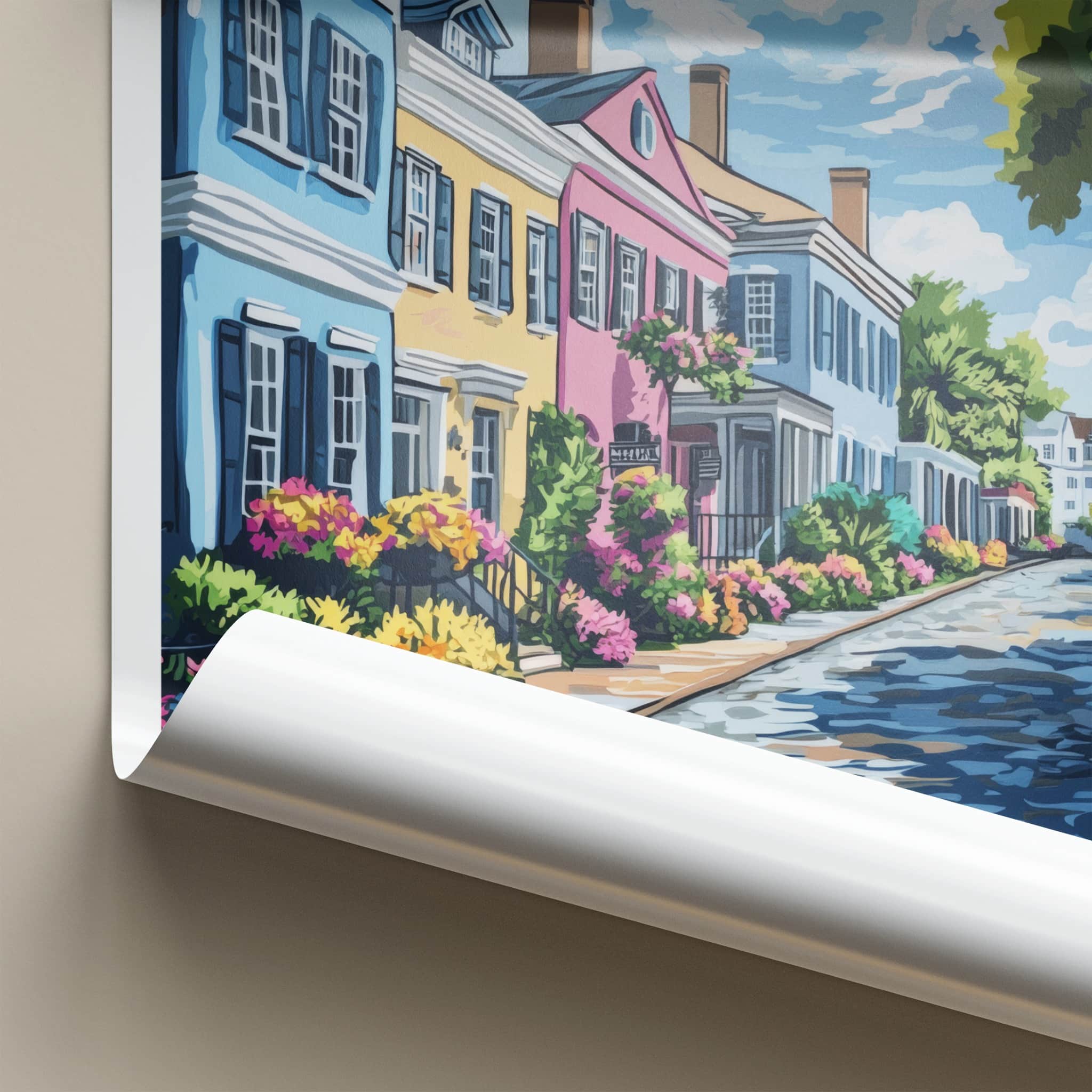 Charleston Poster - South Carolina Art Print - Historic Lane Flowers Home Decor