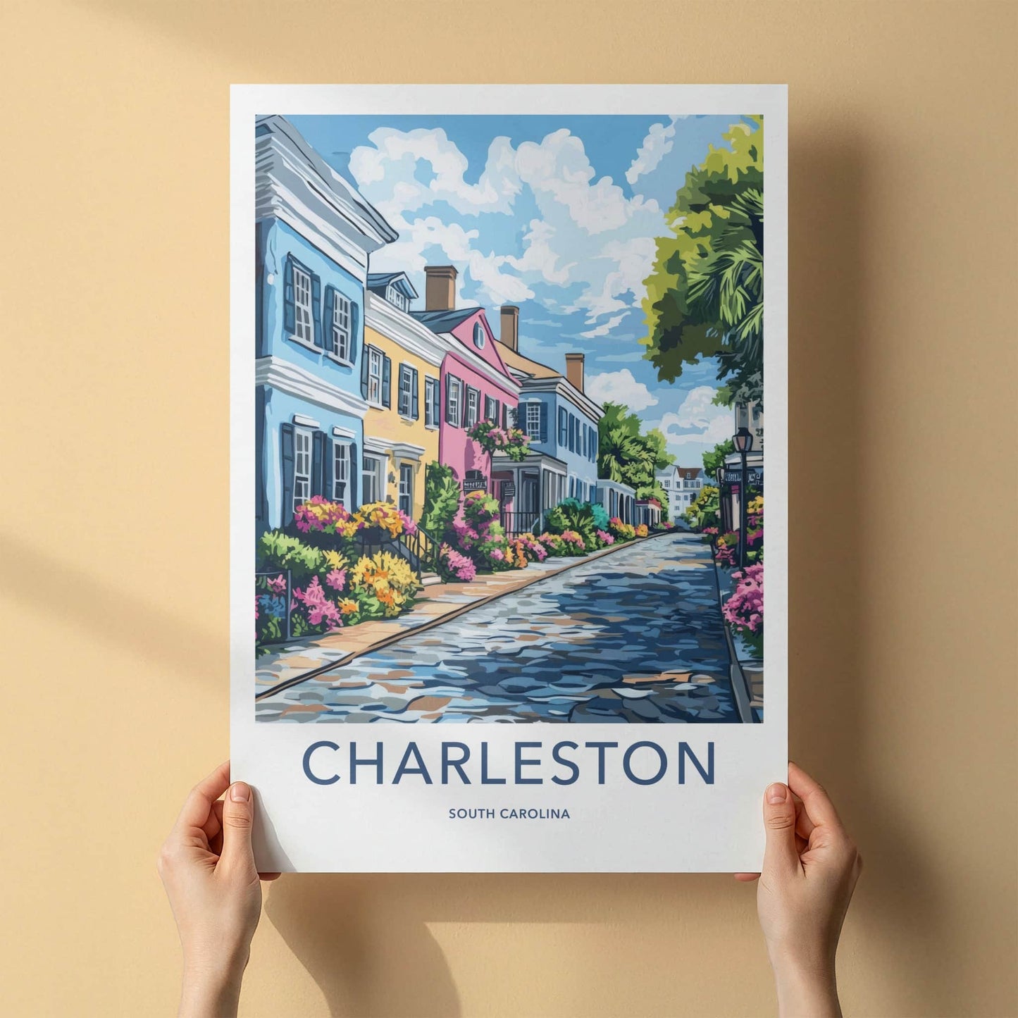Charleston Poster - South Carolina Art Print - Historic Lane Flowers Home Decor