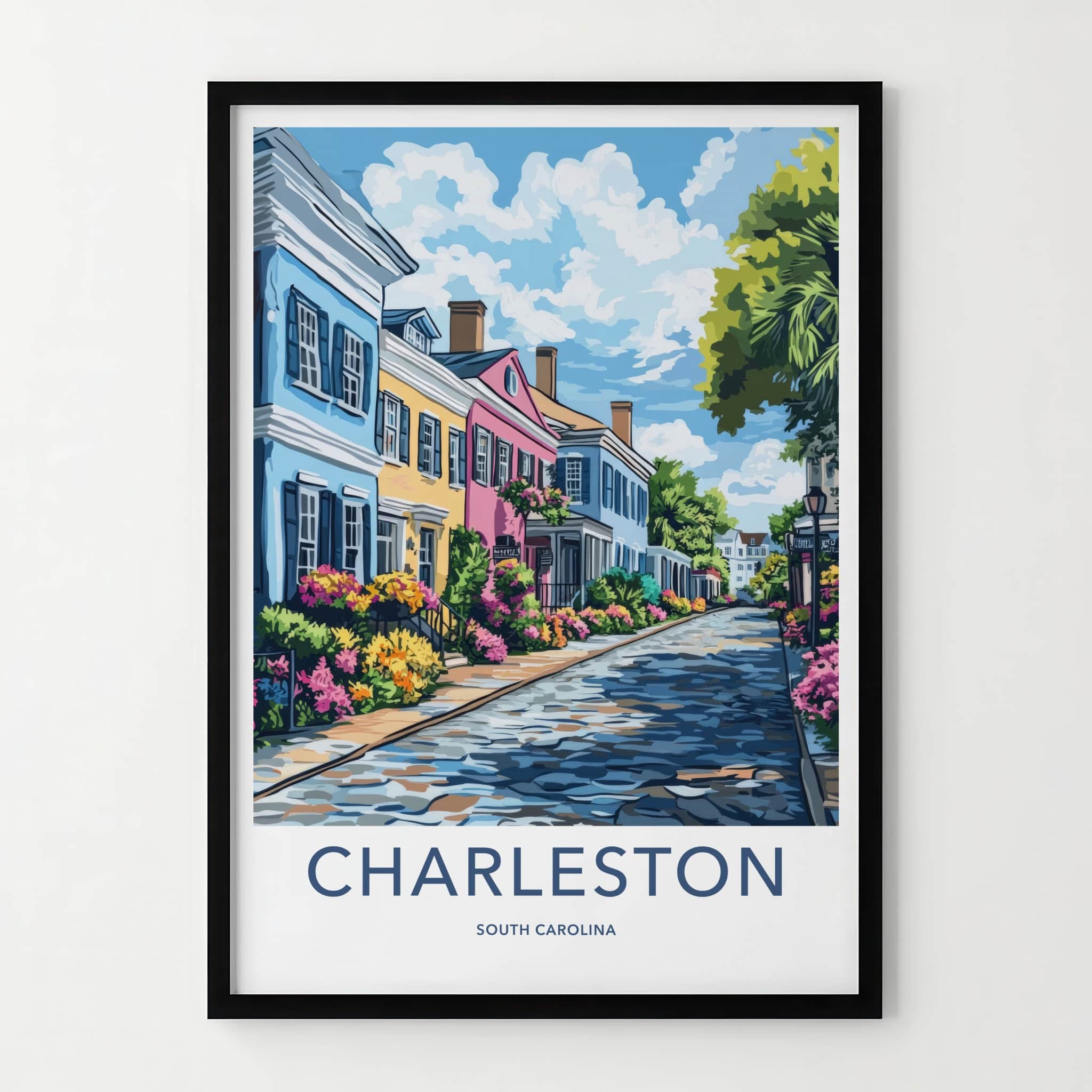 Charleston Poster - South Carolina Art Print - Historic Lane Flowers Home Decor