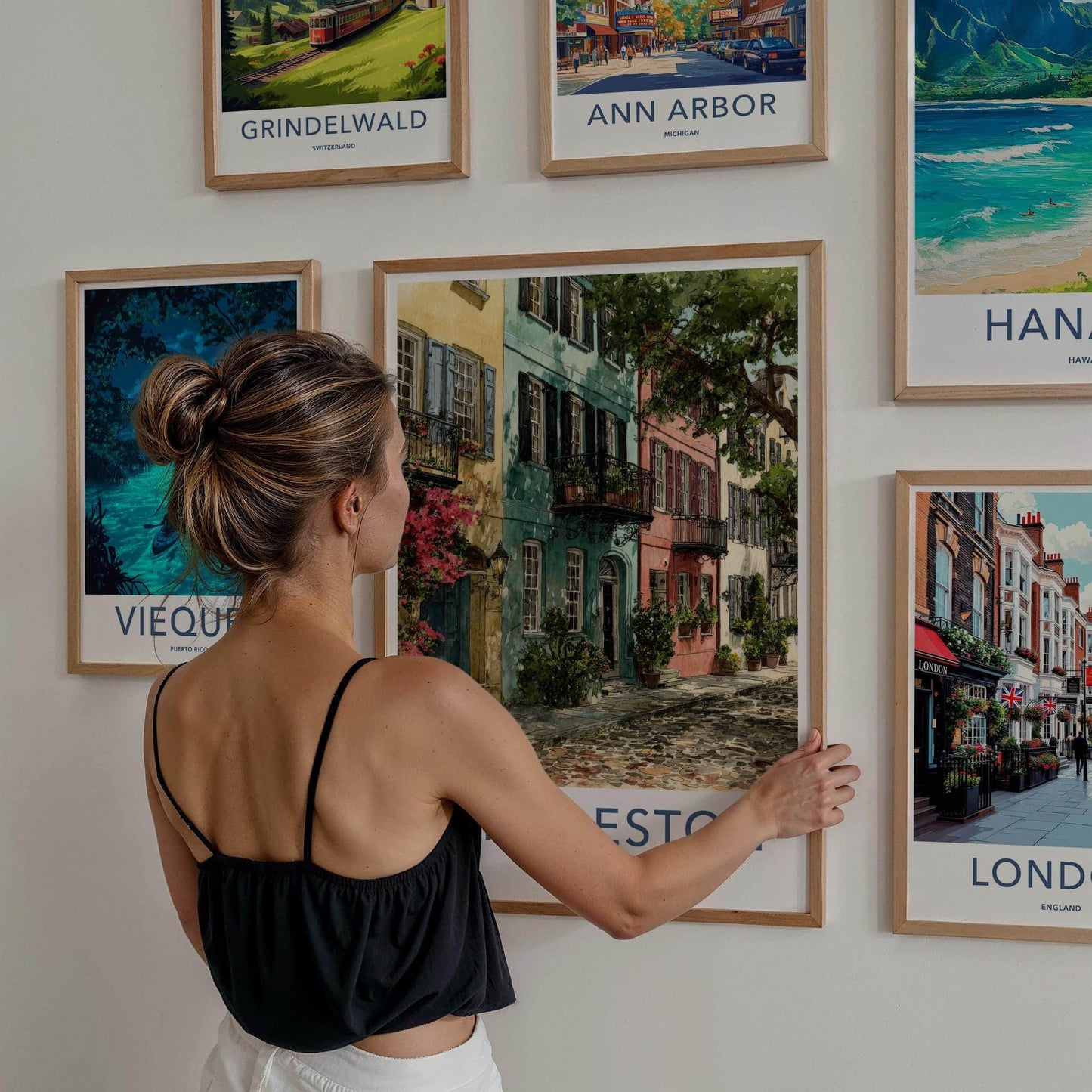 Charleston Poster - South Carolina Scenic Art - Colorful Street Scene Wall Decor