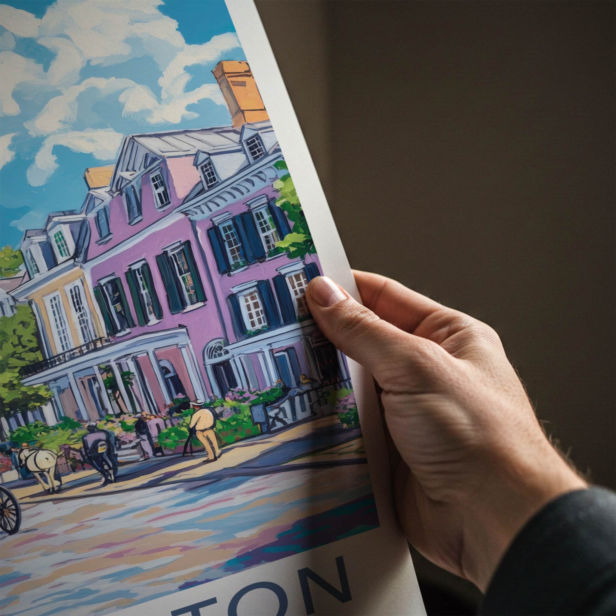 Charleston Poster - South Carolina Travel Art - Historic City Street Wall Decor