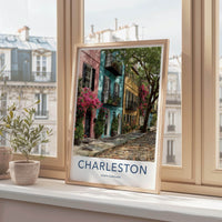 Charleston Poster - South Carolina Wall Art - colourful street Home Decor