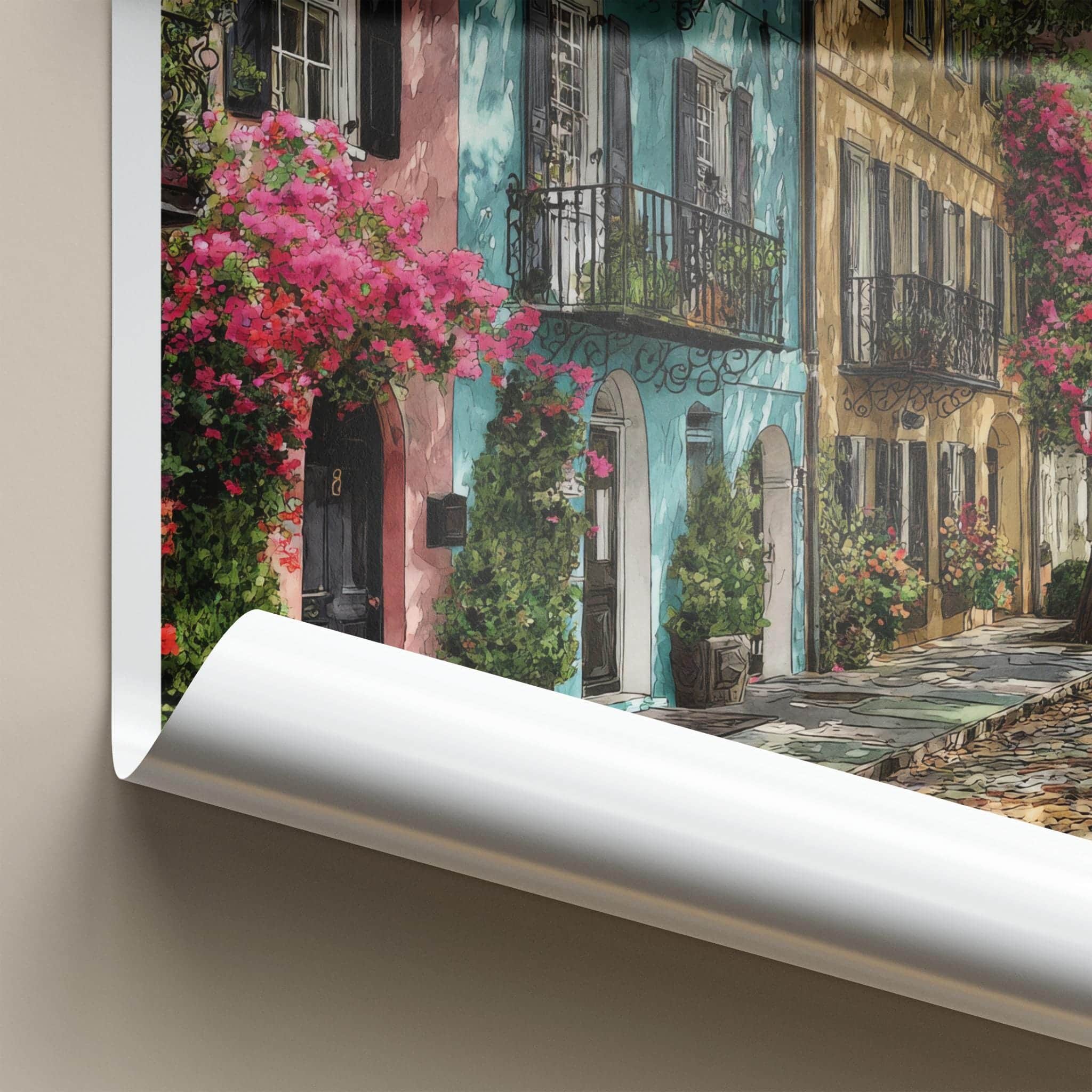 Charleston Poster - South Carolina Wall Art - colourful street Home Decor