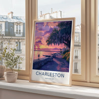 Charleston Poster - South Carolina Wall Art - Historic Waterfront Sunset Home Decor
