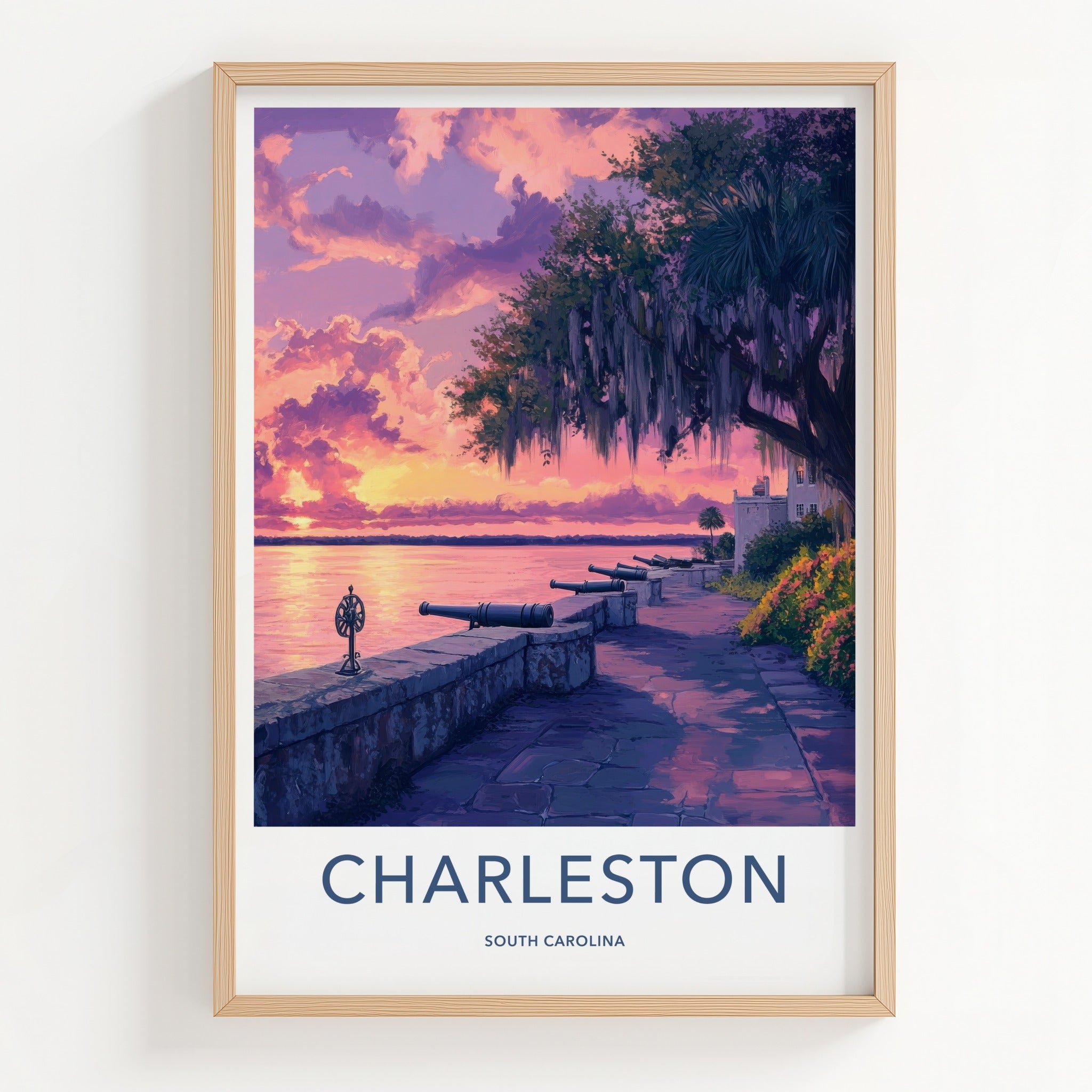Charleston Poster - South Carolina Wall Art - Historic Waterfront Sunset Home Decor