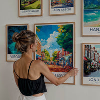 Charlottesville Poster - Virginia Wall Art - Sunny Downtown Street Home Decor